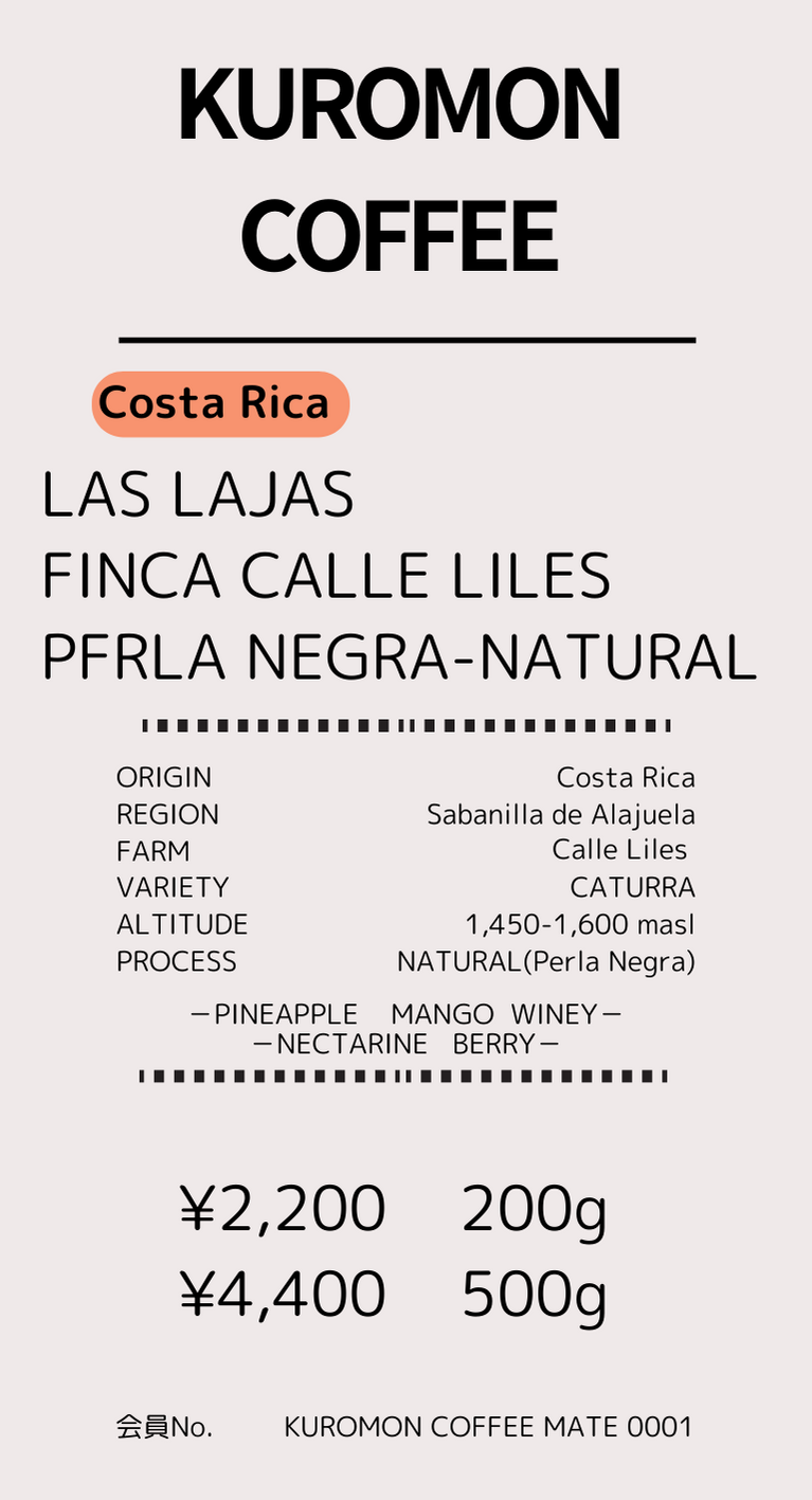 【Costa Rica】ラス ラハス マイクロミル – ペルラネグラ - ナチュラル