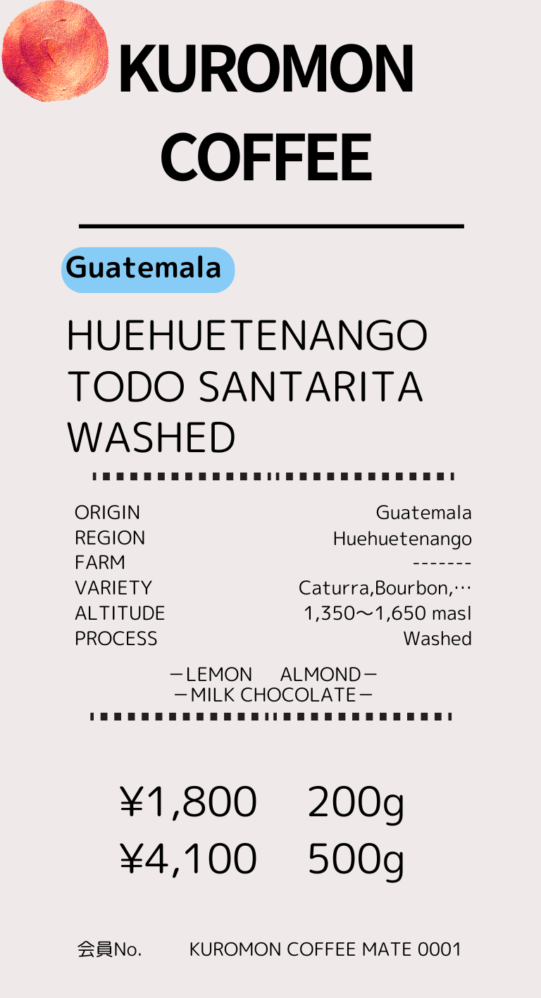 【Guatemala】TODO SANTERITA Washed